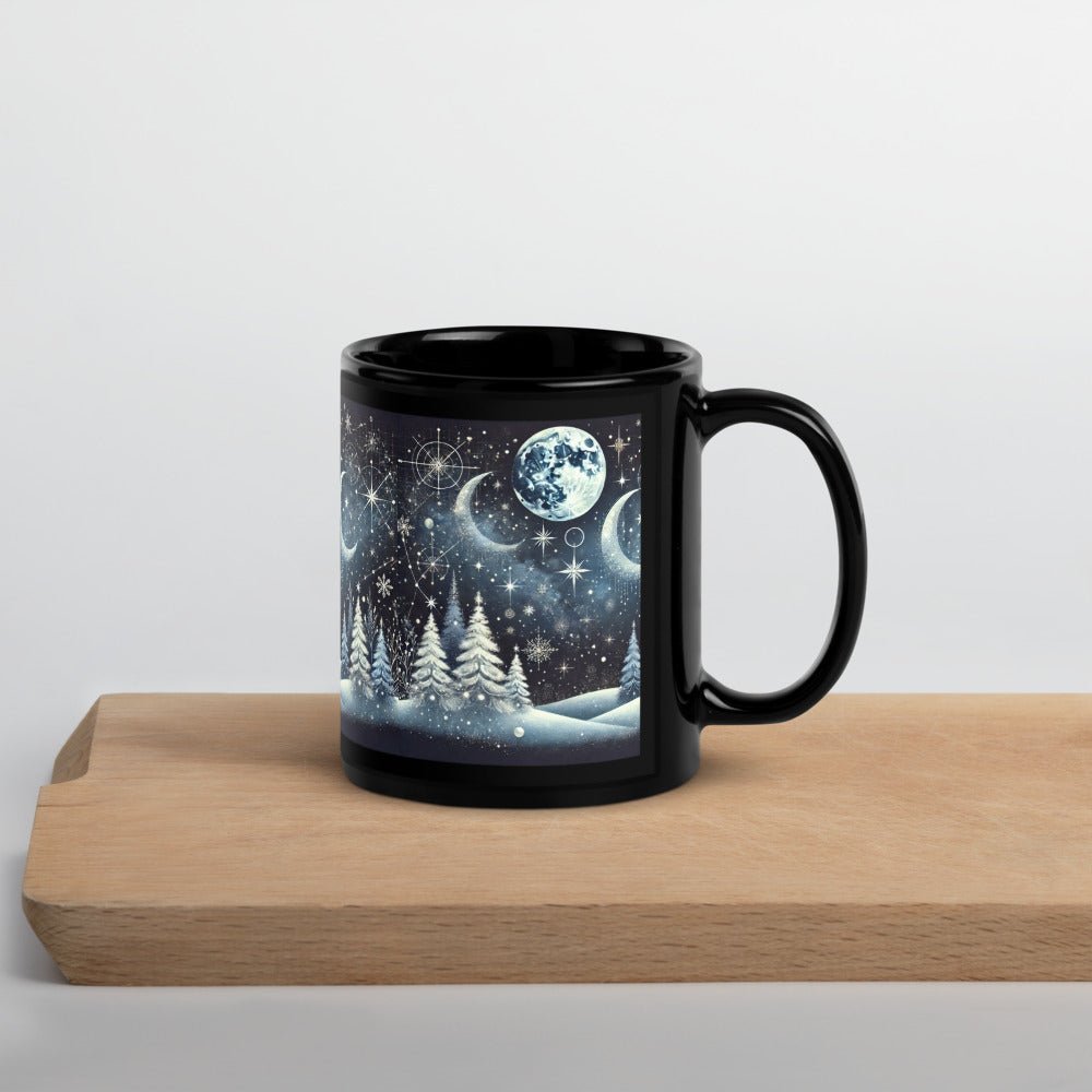 Celestial Christmas mug glossy black - Elora Moda