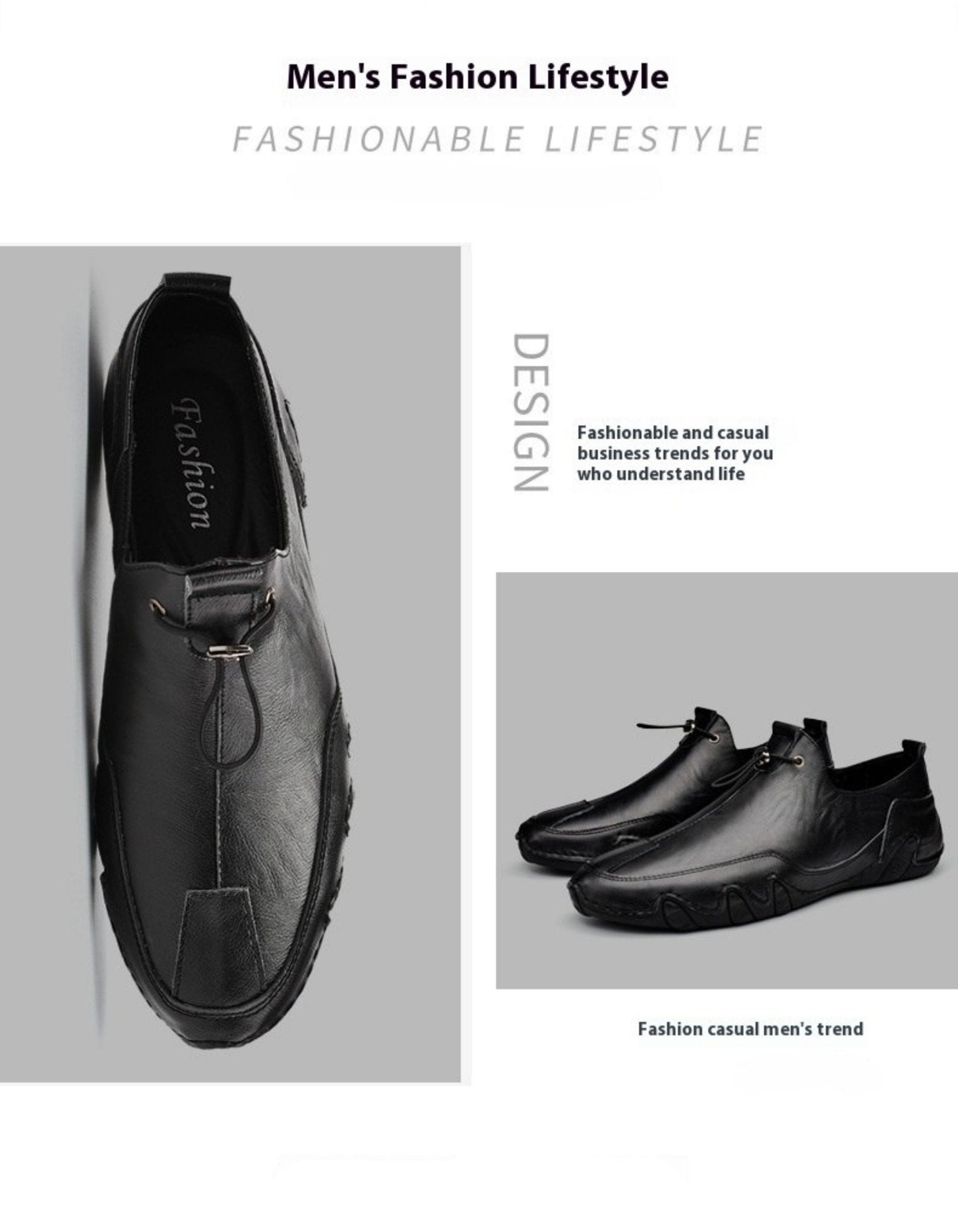 Men's Plus Size Sports Genuine Leather Leather Shoes - Elora Moda