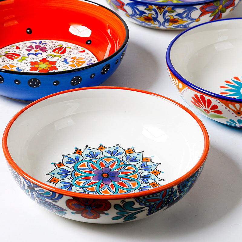Ceramic Tableware Pastoral Style Home Plate Dinner Plate