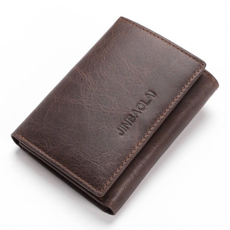 Men Fashion Leather Shield Anti Theft Wallet - Elora Moda