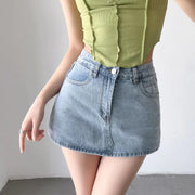 Sheath Ultra Short Denim Skirted Leggings Anti-exposure Underpants Denim European And American