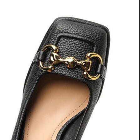 Women's French Mary Jane Chunky Heel Shoes - Elora Moda