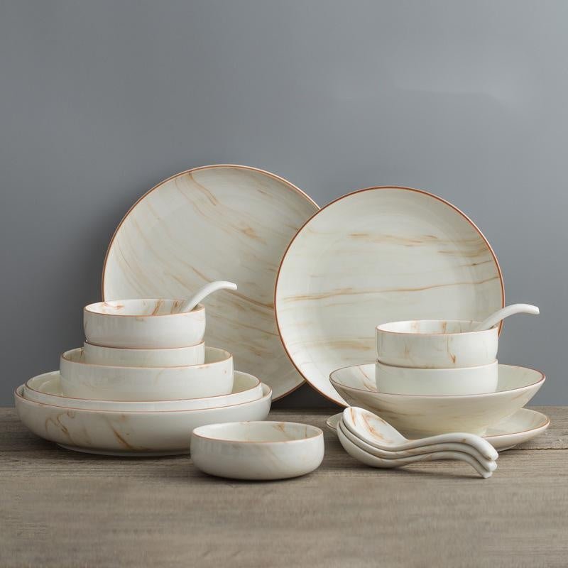 Marbled Ceramic Bowls And Dishes - Elora Moda