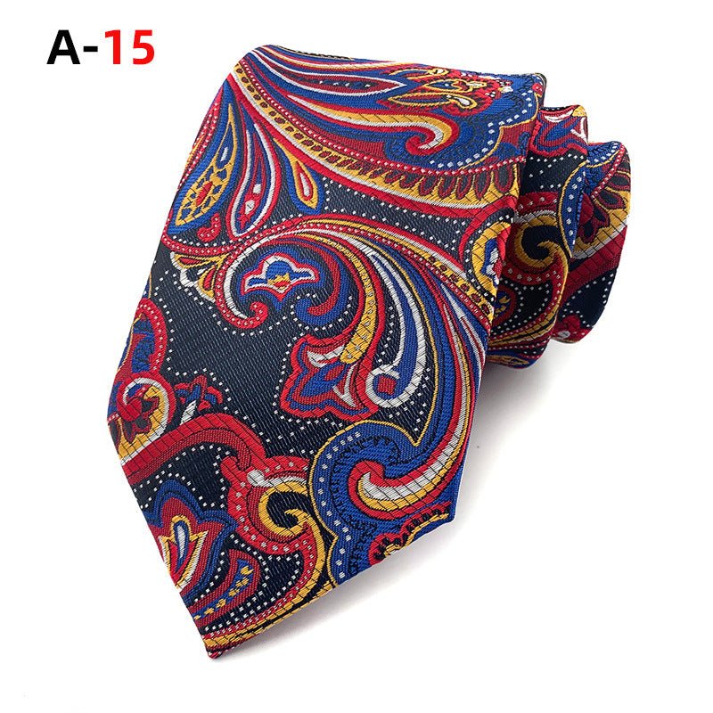 European And American Paisley Polyester Jacquard Men's Tie - Elora Moda
