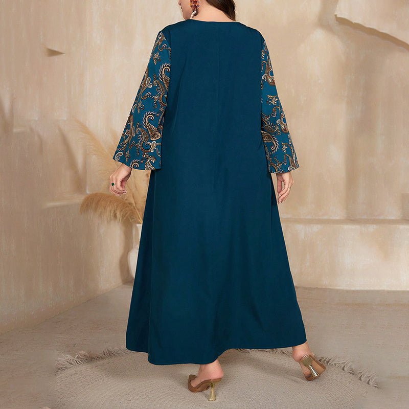 Boho Collection: Women's Dress Plus Size Floral Printed Maxi - Elora Moda