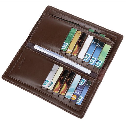 Men's Leather Multi - card Bi - fold Fashion Wallet - Elora Moda