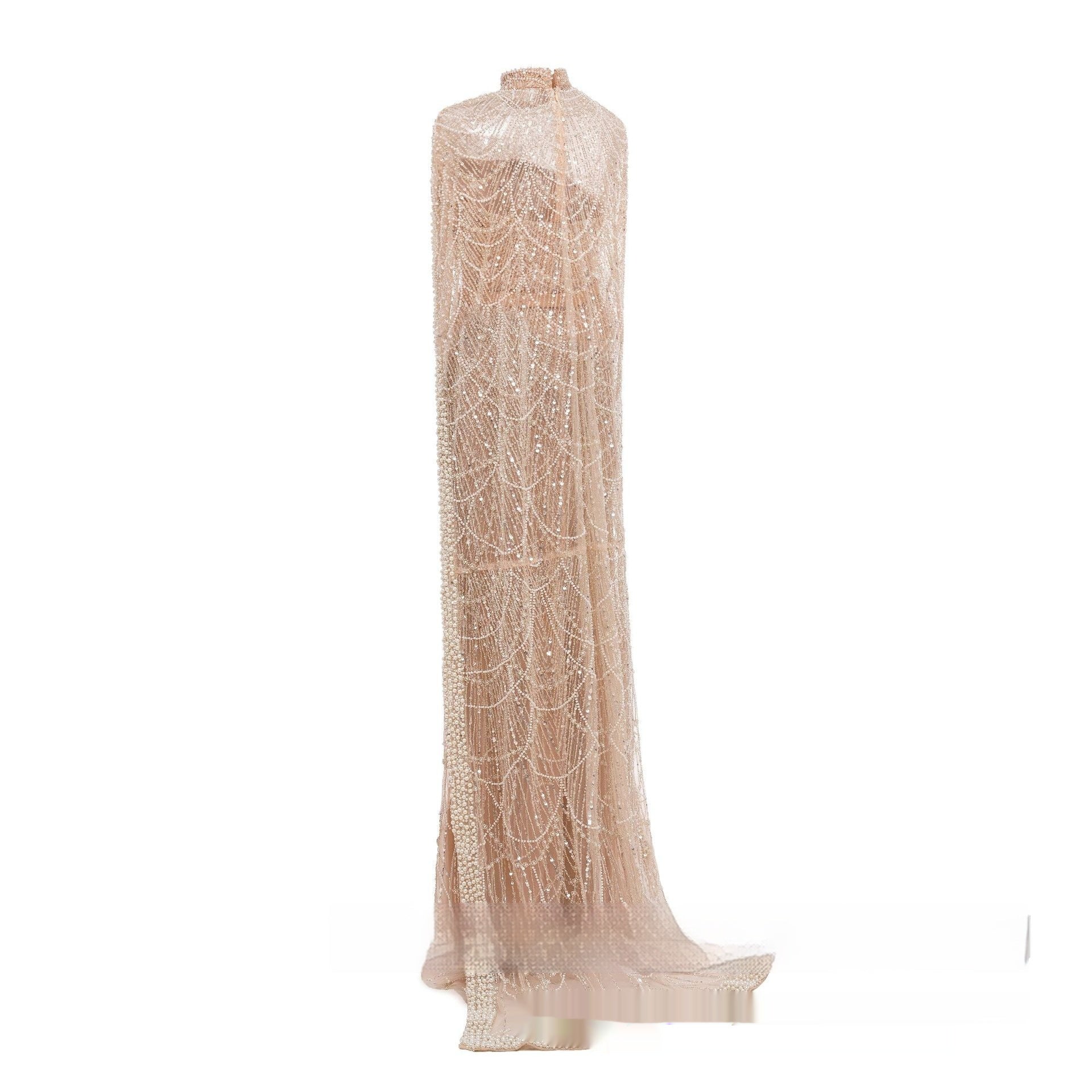 Evening Dress with Pearl Embroidery - Elora Moda