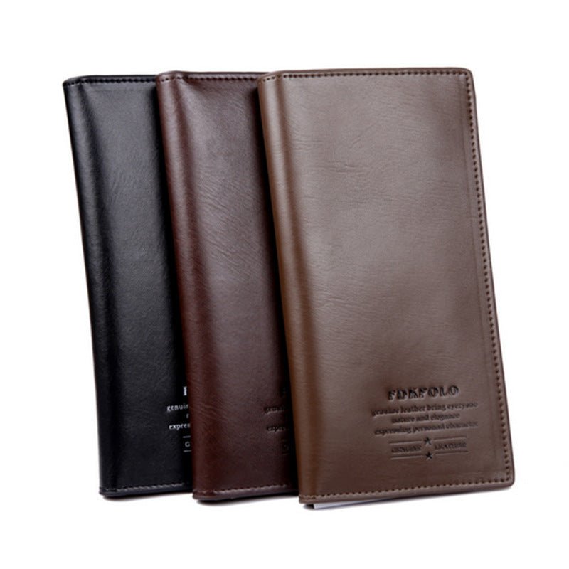 Men's Leather Multi - card Bi - fold Fashion Wallet - Elora Moda