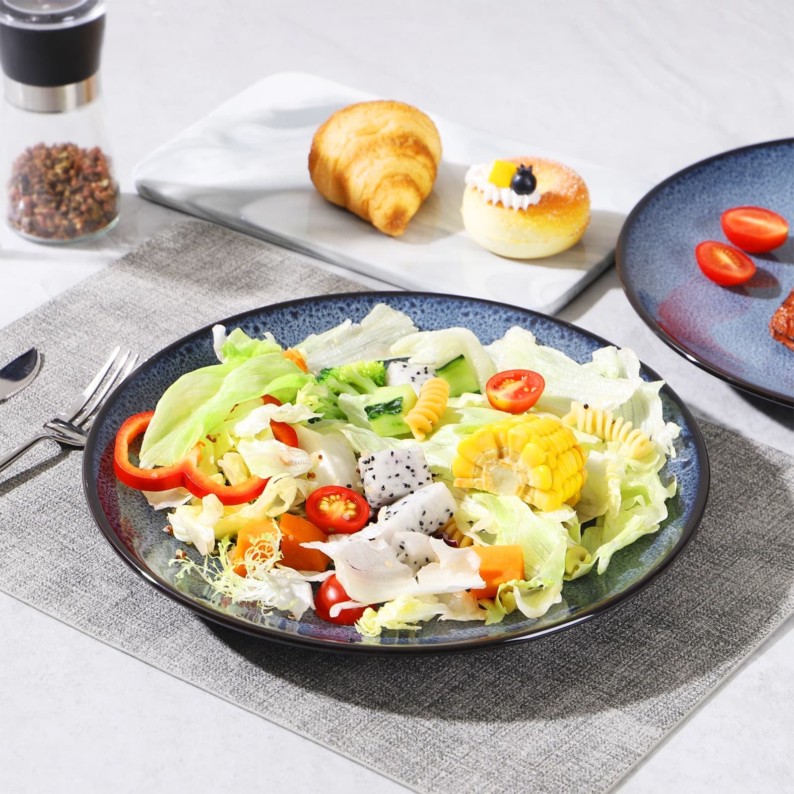 Steak Plate Creative Western Food Plate Vegetable Plate Set Of 6 For Cereal, Salad, Pasta, Soup, Dessert, Serving Dishwasher, Microwave And Oven - Elora Moda