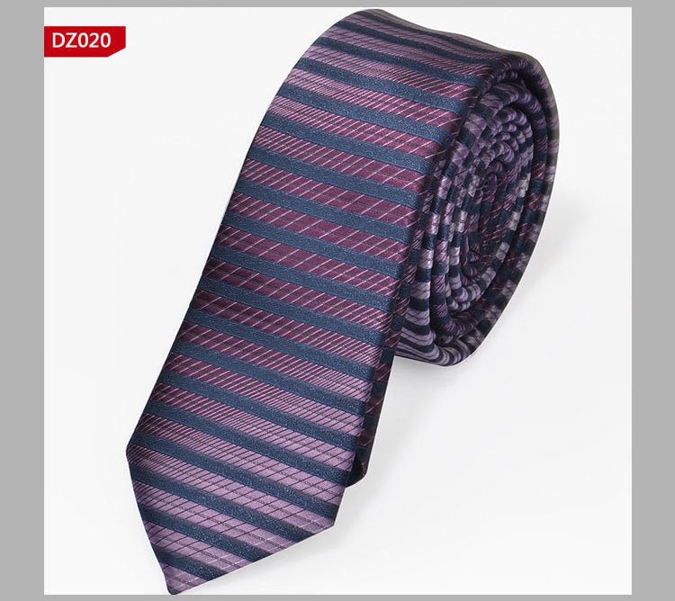 British Style Polyester Yarn Dyed Male 5cm Narrow Tie - Elora Moda