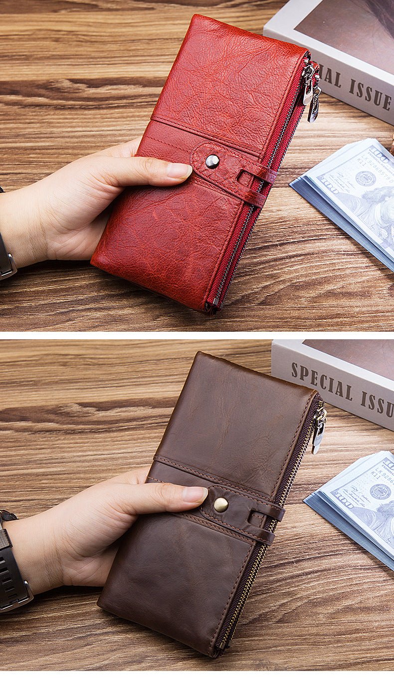 Women's Multi - card Leather Wallet Long Business or Casual - Elora Moda