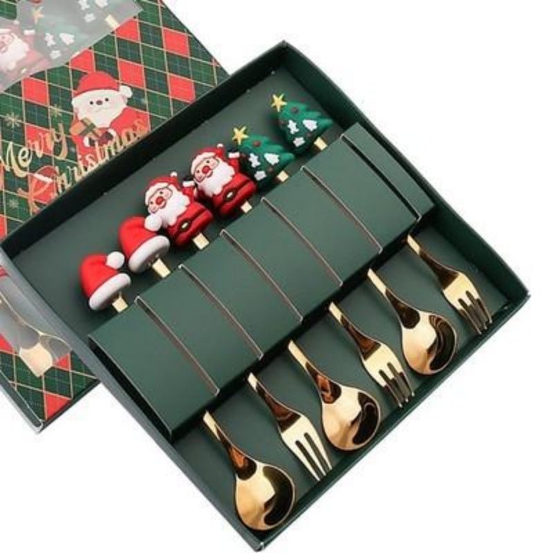Christmas Dessert Flatware 6 piece - Elora Moda