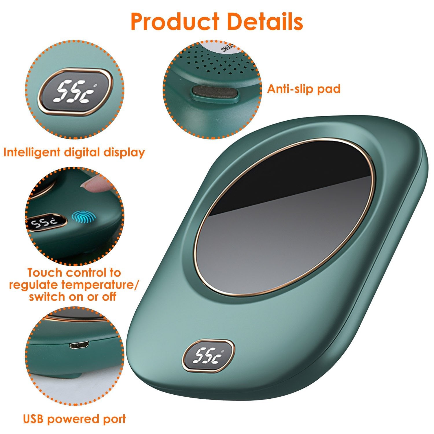 Mug Warmer For Desk Auto Shut Off USB 3 Temperature Setting - Elora Moda