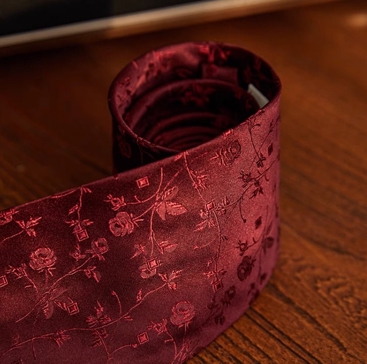 Three - fold Roll Wool Lining Handmade Tie Silk Jacquard Businese Suit Accessories - Elora Moda