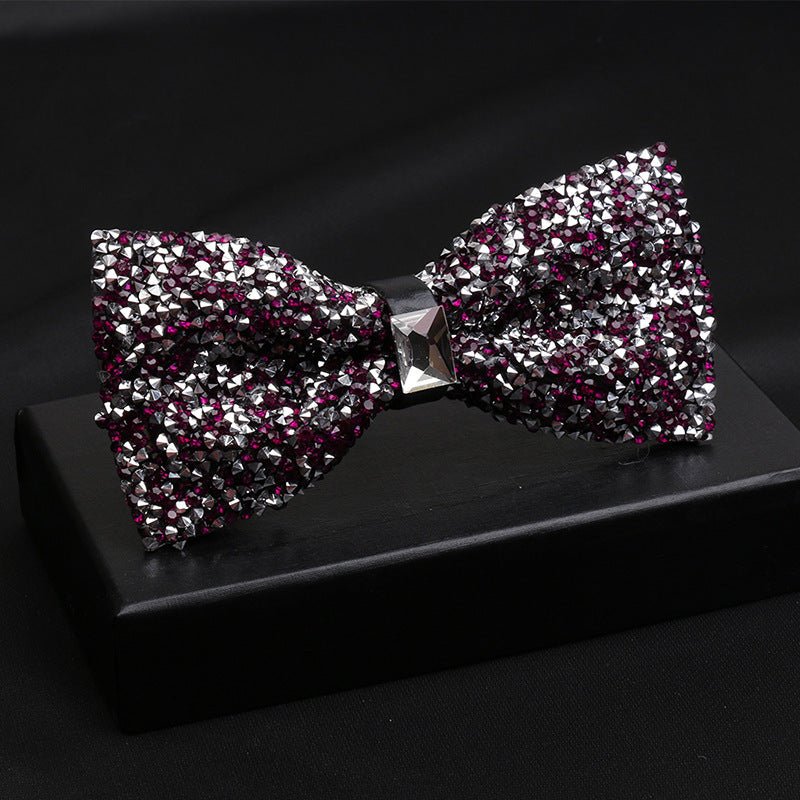 Fashionable Men's Shiny Diamond Bow Tie - Elora Moda