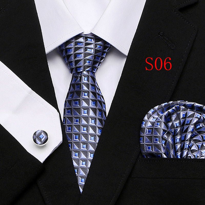 Men's Tie Three - Piece Suit Of New Cashew Flower Series Tie - Elora Moda