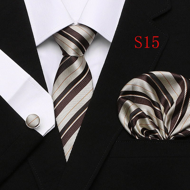 Men's Tie Three - Piece Suit Of New Cashew Flower Series Tie - Elora Moda
