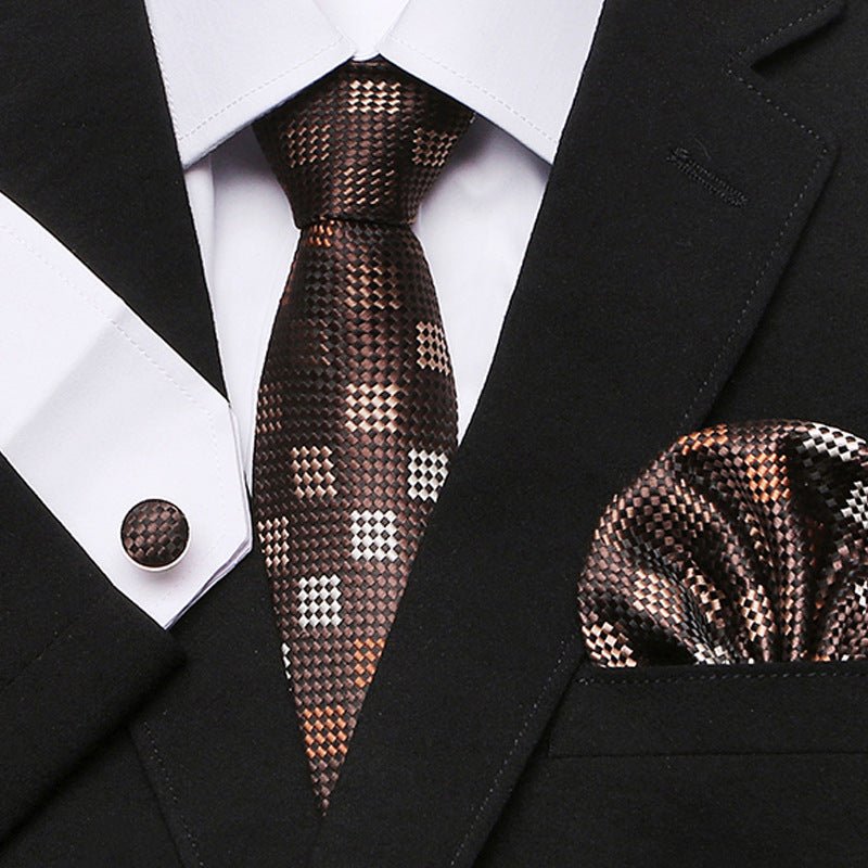 Men's Tie Three - Piece Suit Of New Cashew Flower Series Tie - Elora Moda