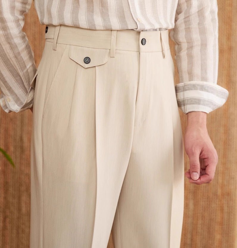 Breathable Business Casual Long Pants Men - Elora Moda