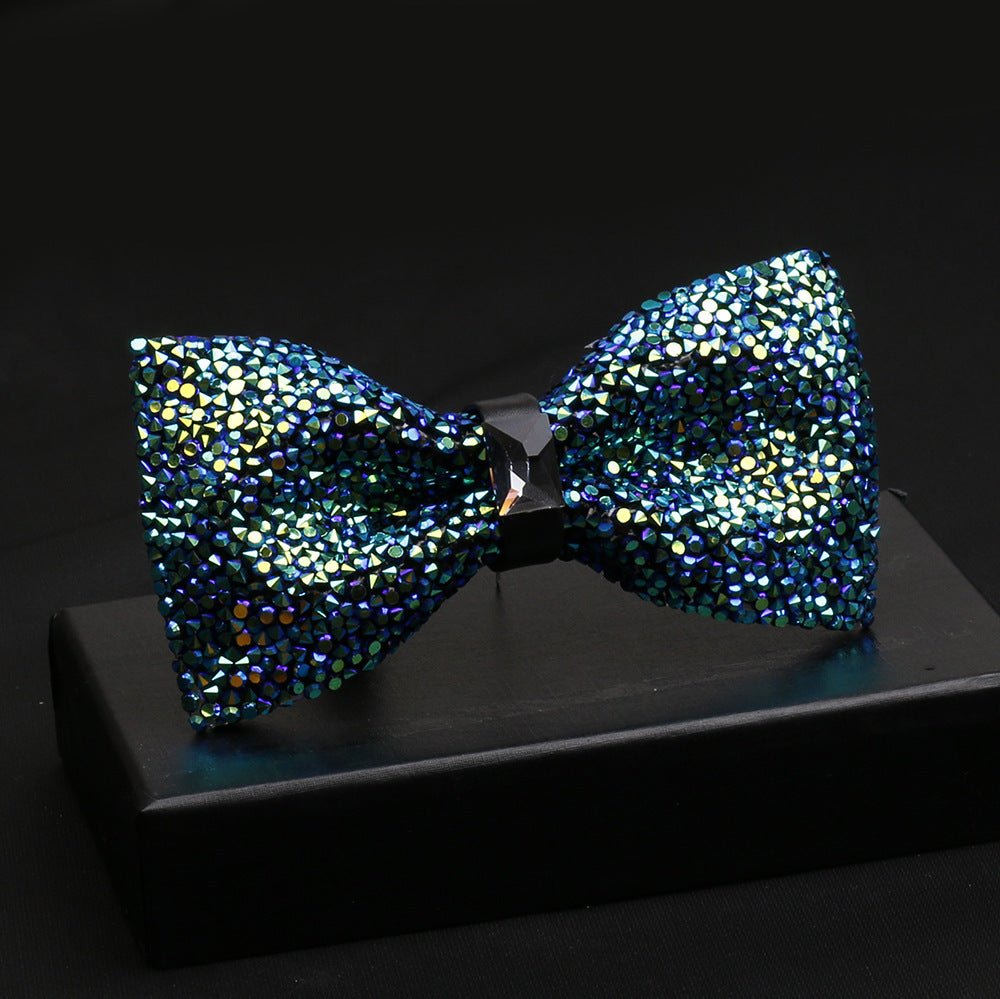 Fashionable Men's Shiny Diamond Bow Tie - Elora Moda