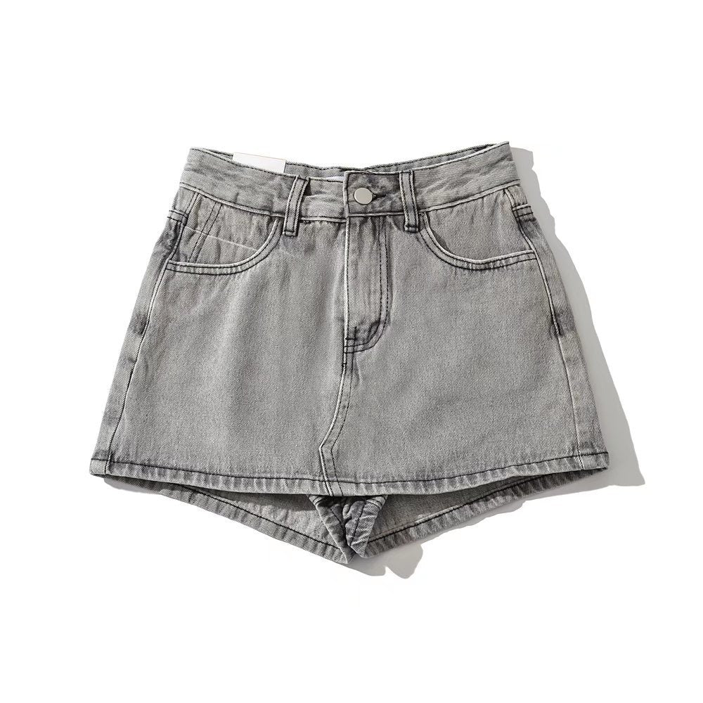 Sheath Ultra Short Denim Skirted Leggings Anti - exposure Underpants Denim European And American - Elora Moda
