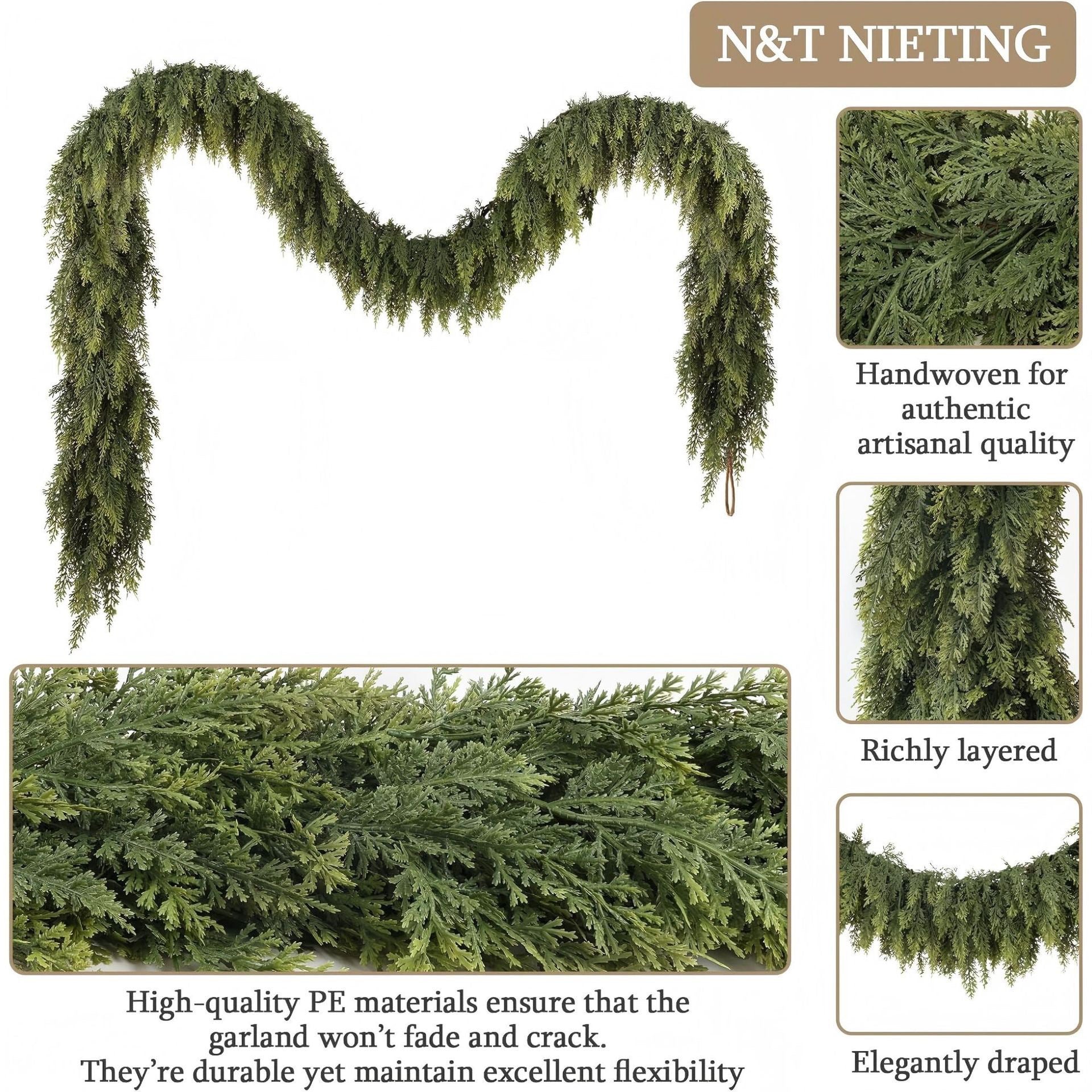 Christmas Pine Needle Garland - Elora Moda