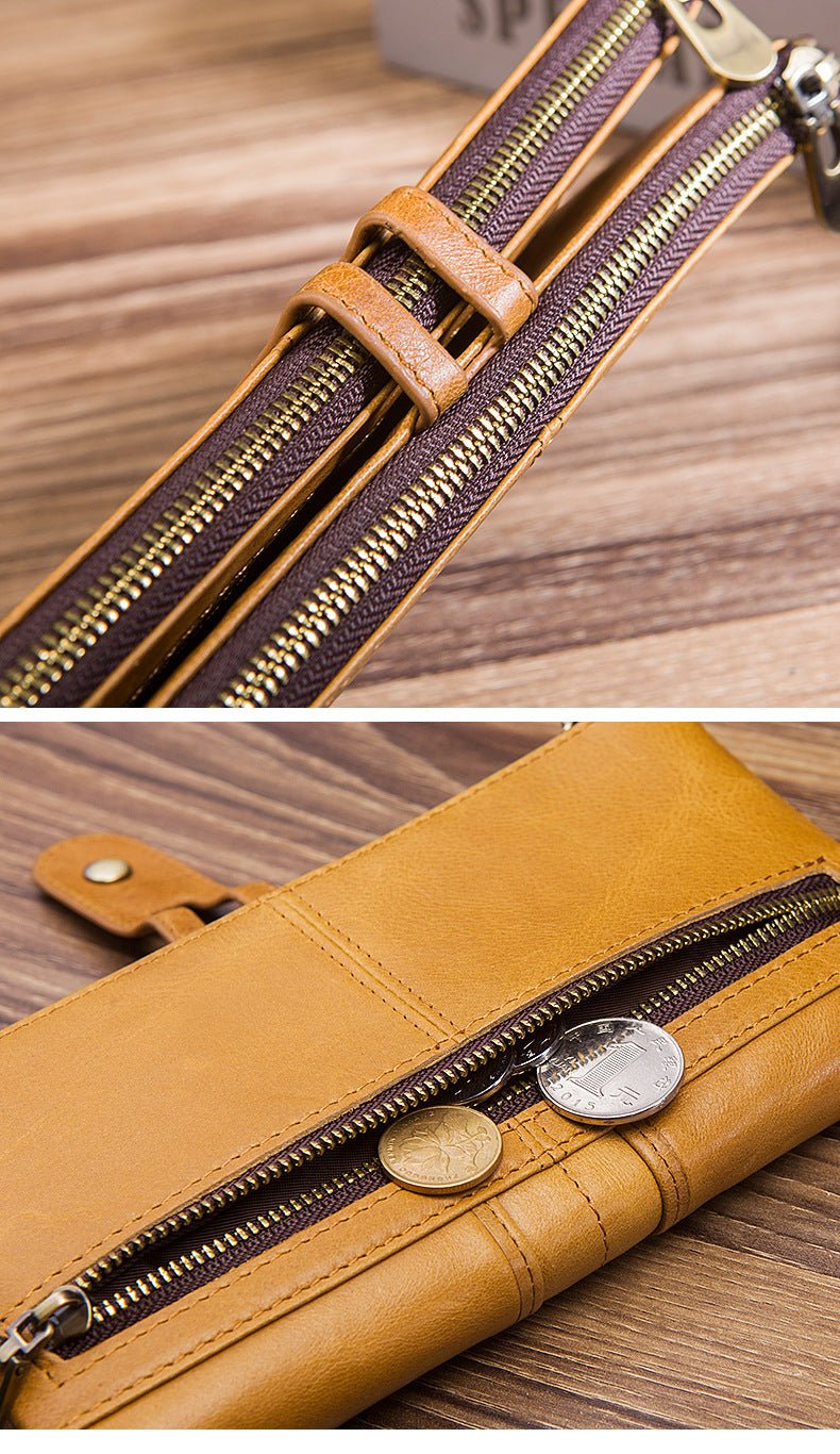 Women's Multi - card Leather Wallet Long Business or Casual - Elora Moda