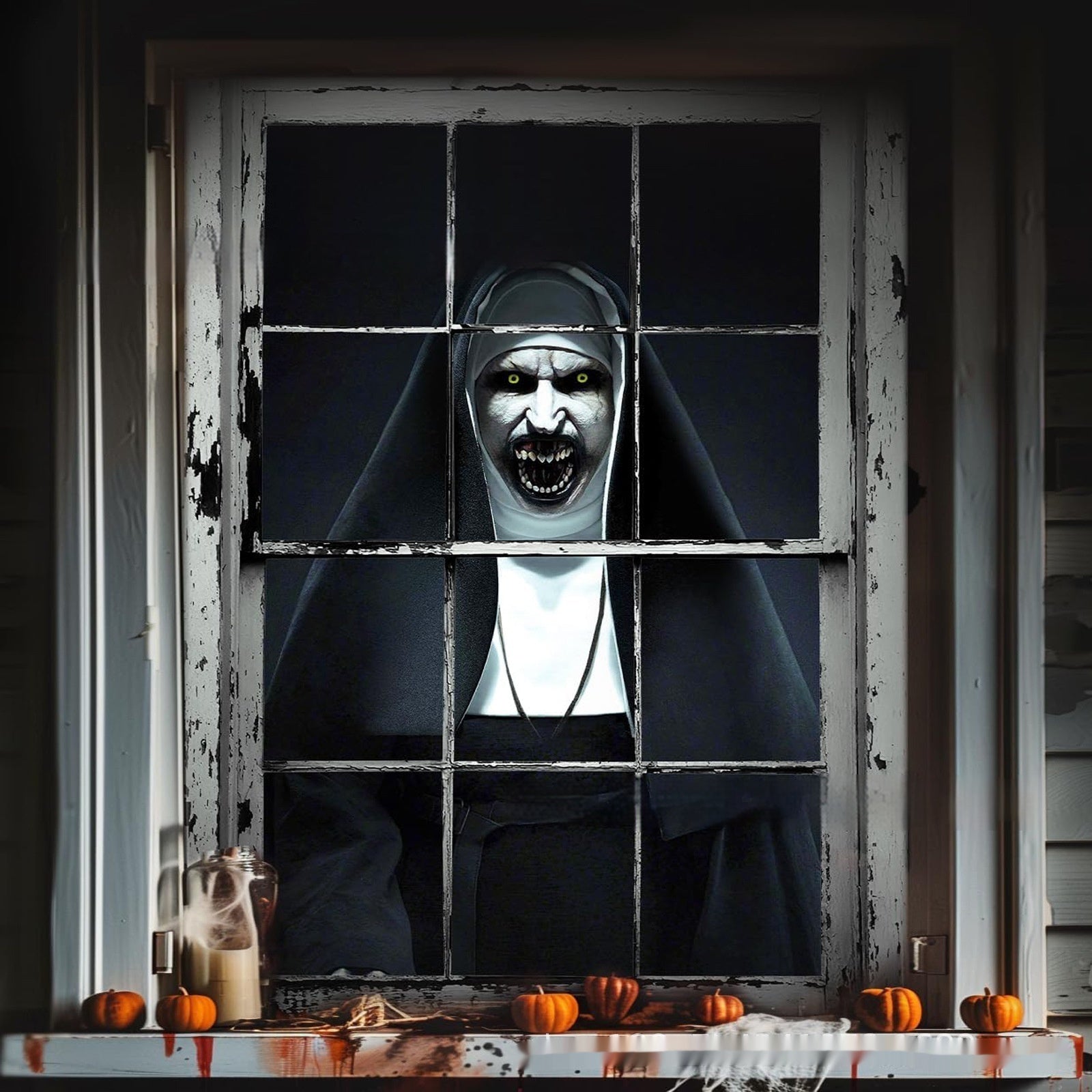3D Halloween Horror Witch Zombie Ghosts Super Terrifying Window Cover - Elora Moda