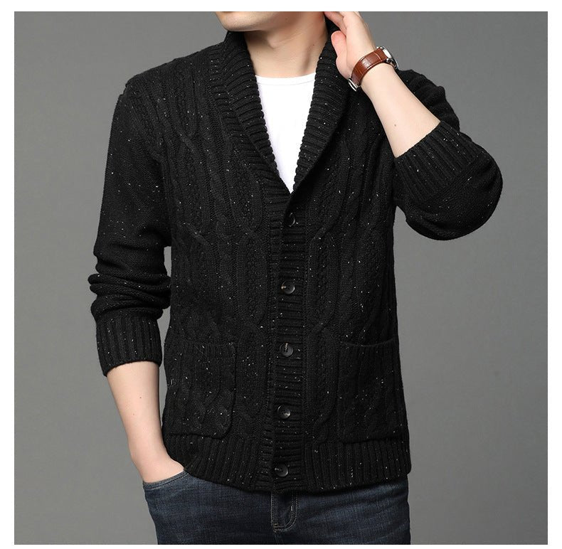 Men's Cardigan Knitted Jacquard Autumn And Winter - Elora Moda