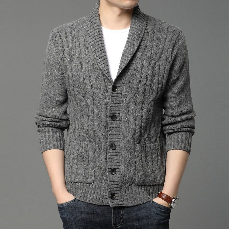 Men's Cardigan Knitted Jacquard Autumn And Winter - Elora Moda