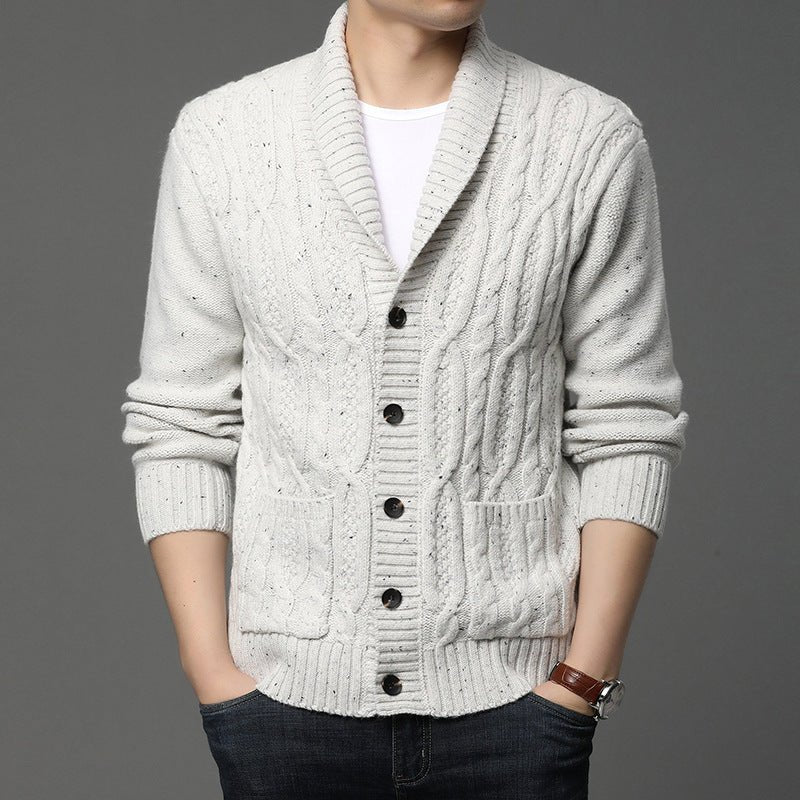 Men's Cardigan Knitted Jacquard Autumn And Winter - Elora Moda