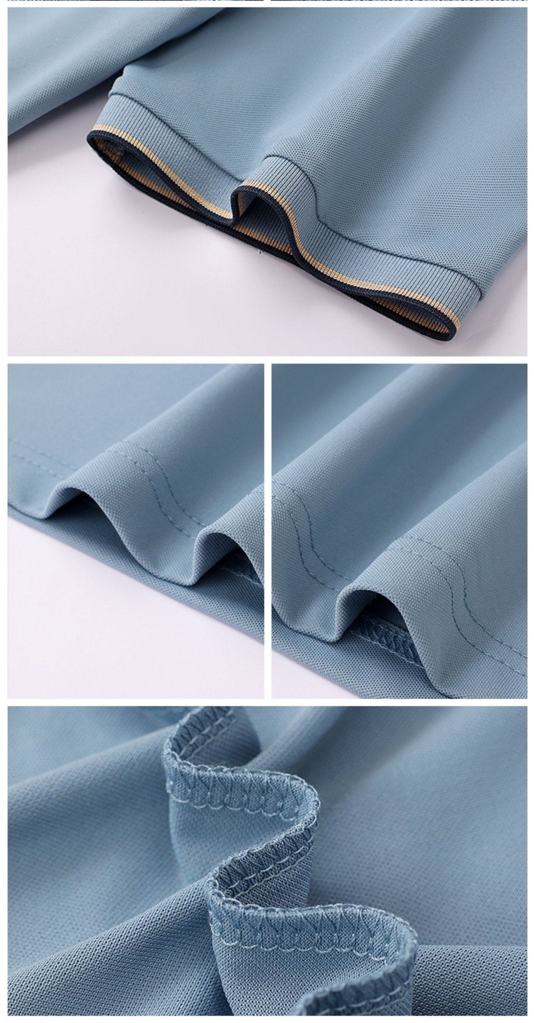 Men Ice Silk Lapel Polo Shirt - Elora Moda