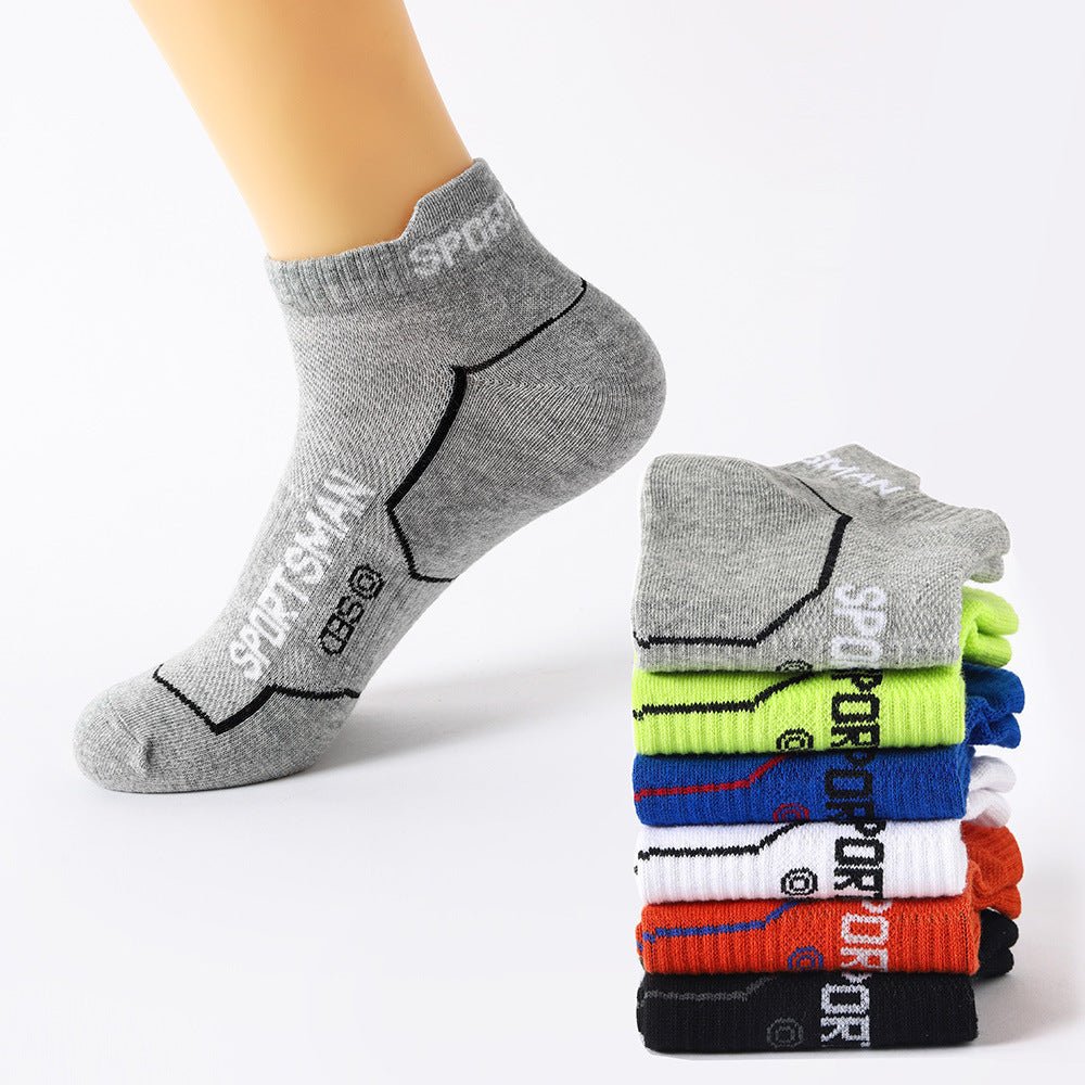 Socks Male Socks Summer Thin Solid Color Letter Mesh Breathable - Elora Moda