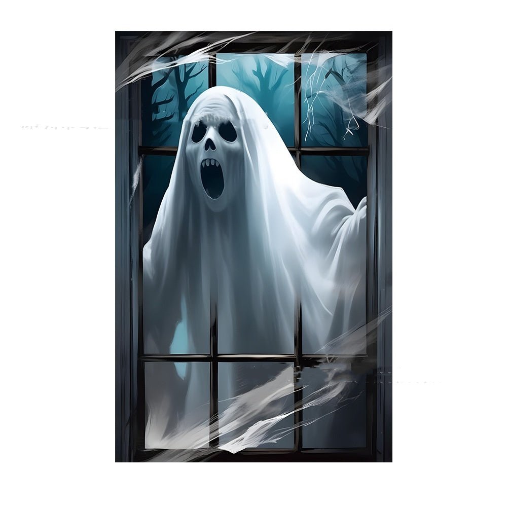 3D Halloween Horror Witch Zombie Ghosts Super Terrifying Window Cover - Elora Moda