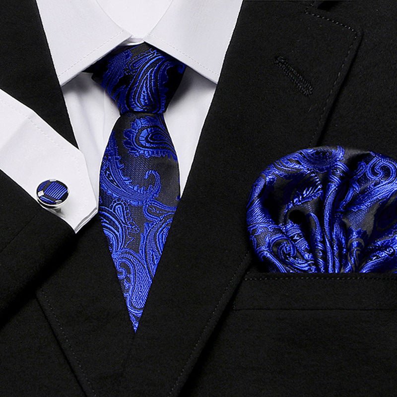 Men's Tie Three - Piece Suit Of New Cashew Flower Series Tie - Elora Moda