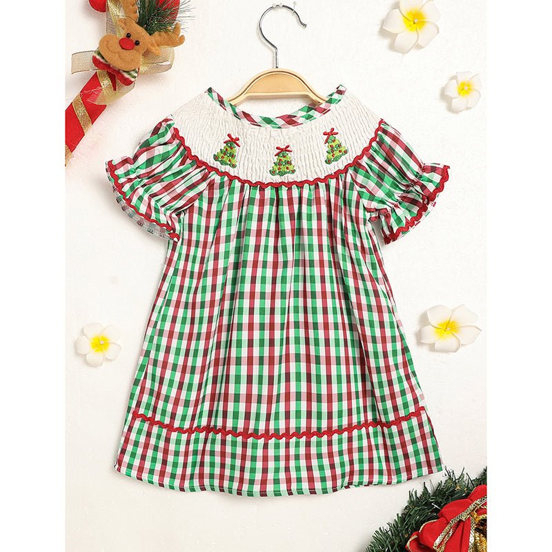 Toddler Infant Baby Girls Christmas Dress Short Sleeve - Elora Moda