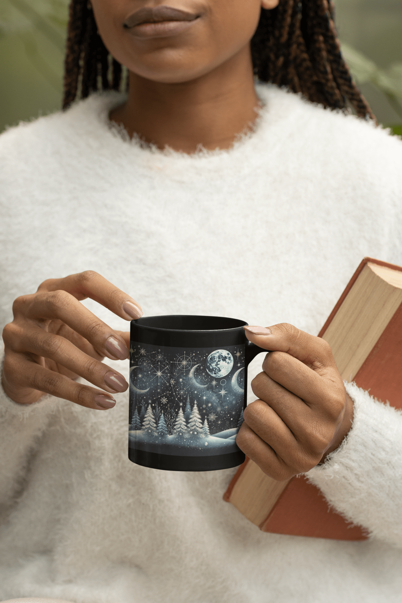 Celestial Christmas mug glossy black - Elora Moda