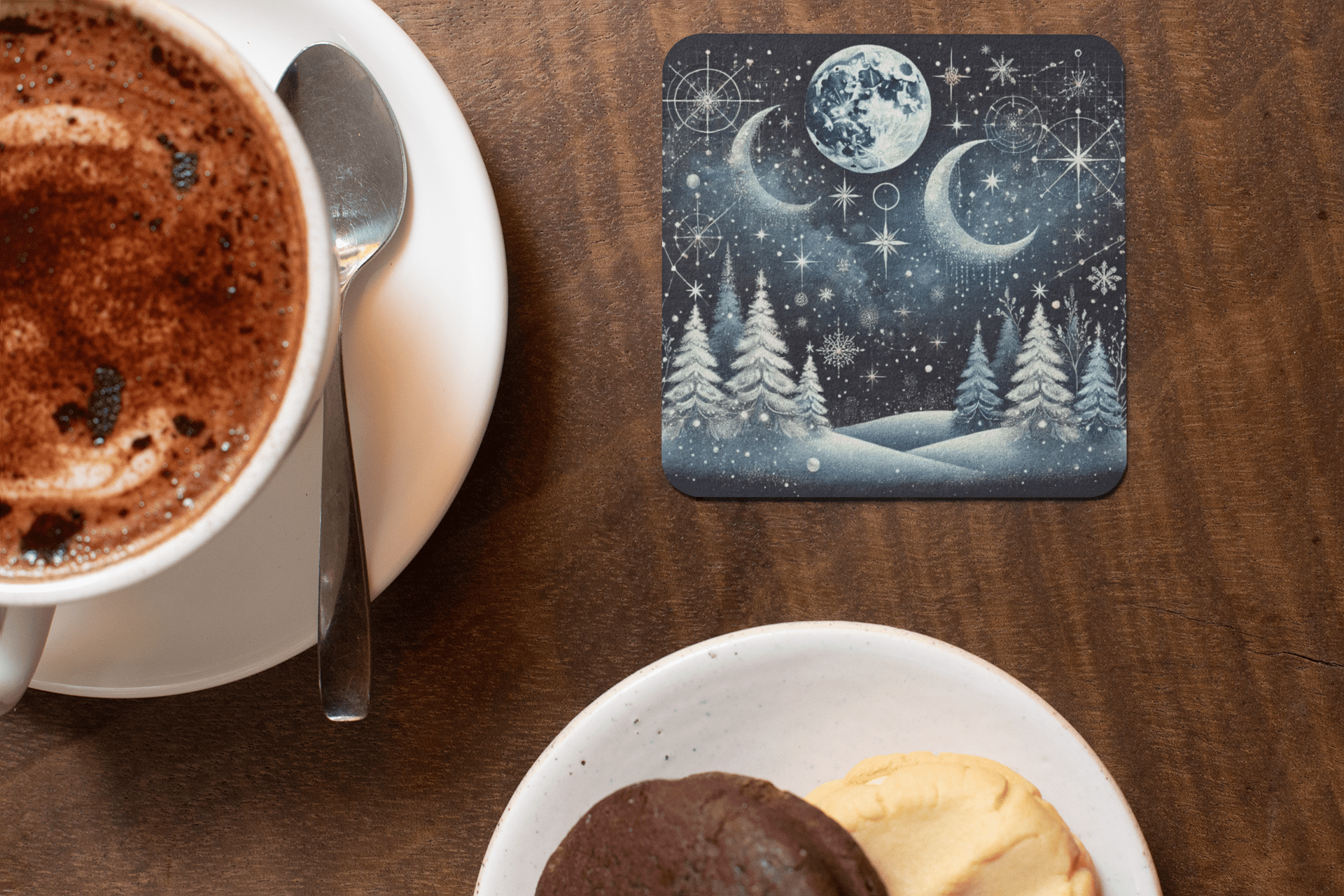 Celestial Christmas cork - back coaster - Elora Moda