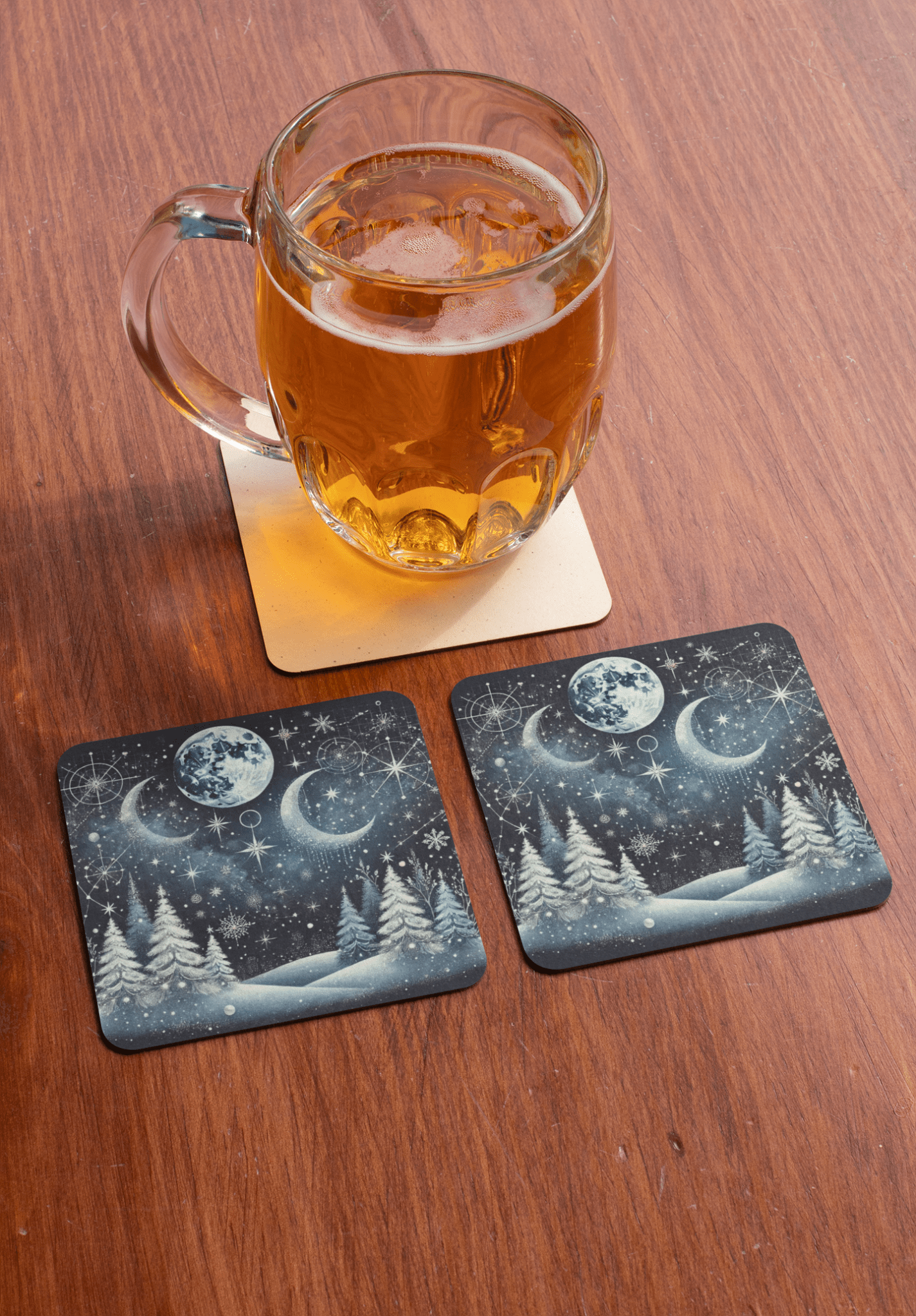 Celestial Christmas cork - back coaster - Elora Moda