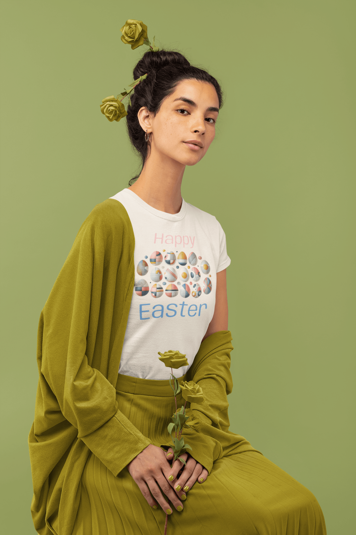 Abstract Easter Tee - Cute Spring Apparel, Trendy Graphic T-Shirt, Relaxed Fit, Perfect 2025 Spring Gifts & Easter Outfits - Elora Moda