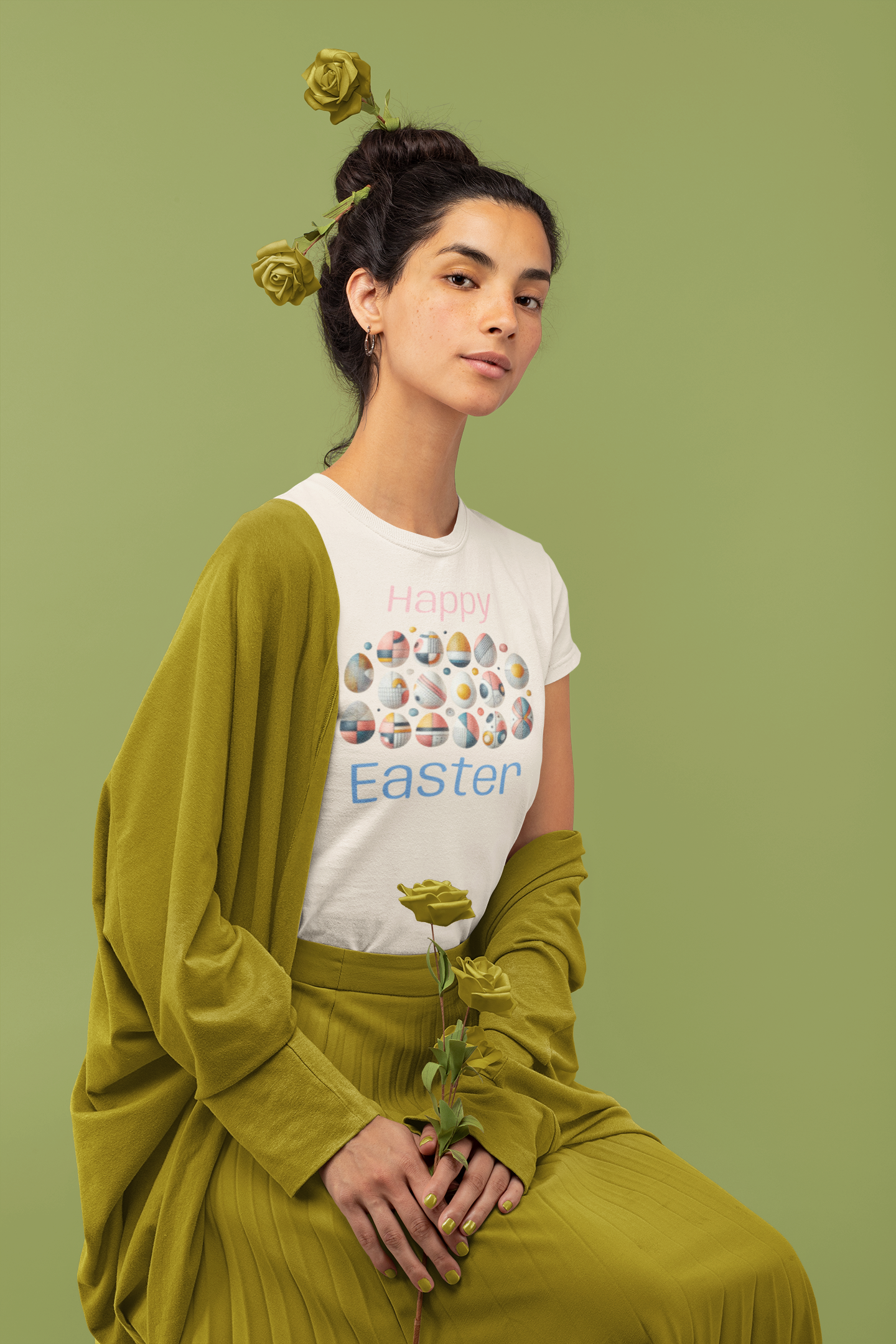 Abstract Easter Tee - Cute Spring Apparel, Trendy Graphic T-Shirt, Relaxed Fit, Perfect 2025 Spring Gifts & Easter Outfits