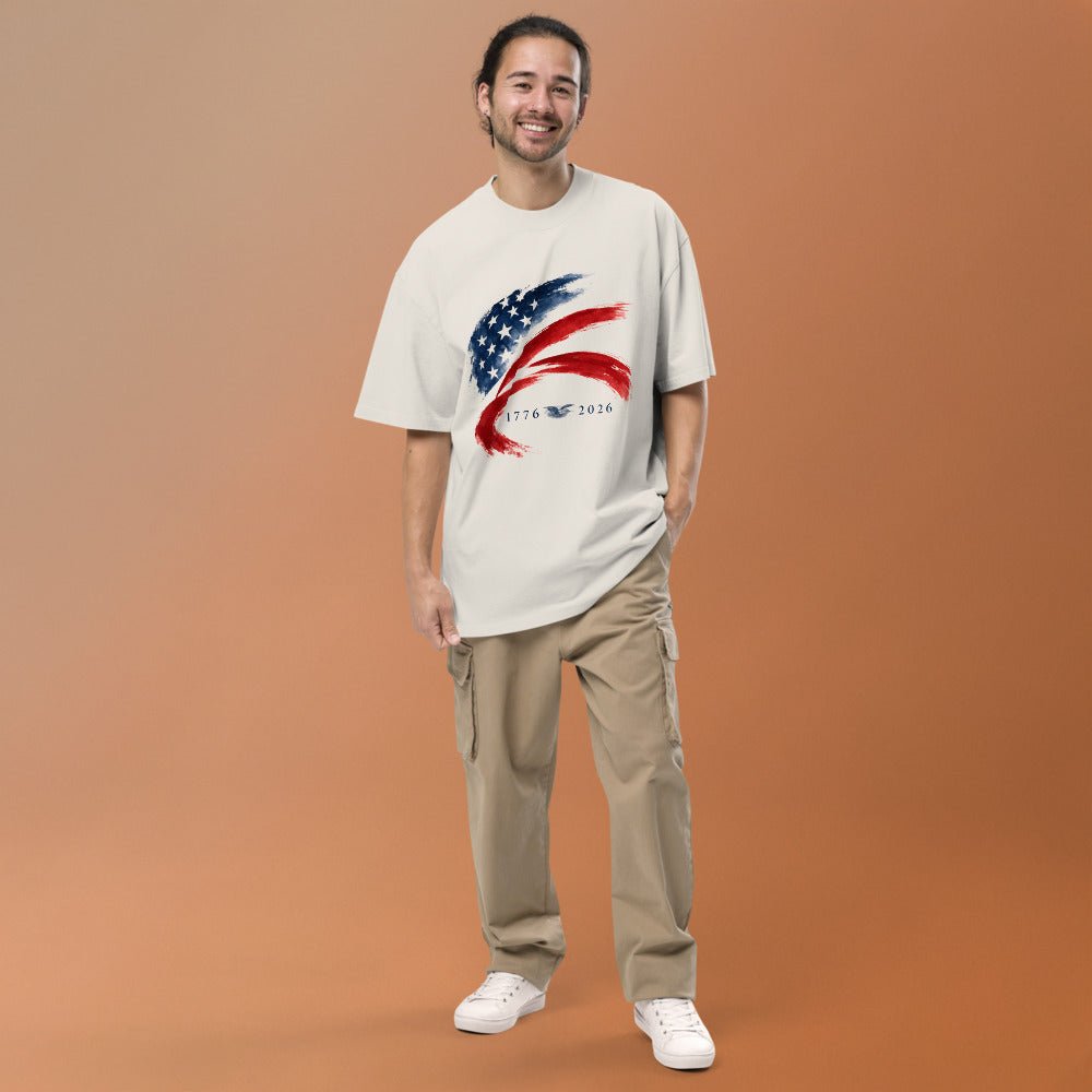 250th Anniversary of America - Unisex Oversized faded t-shirt - Elora Moda