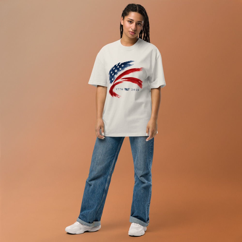 250th Anniversary of America - Unisex Oversized faded t-shirt - Elora Moda