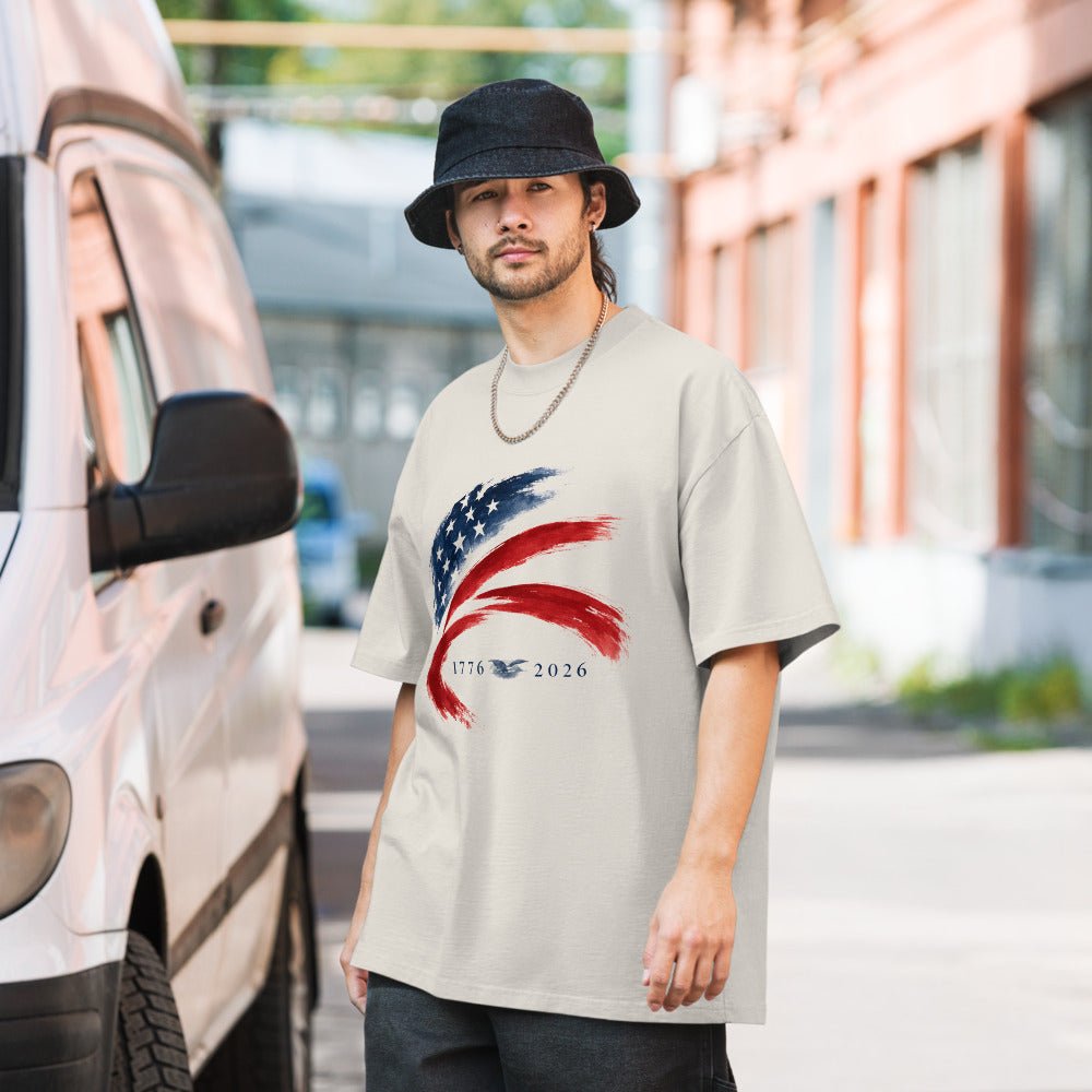 250th Anniversary of America - Unisex Oversized faded t-shirt - Elora Moda