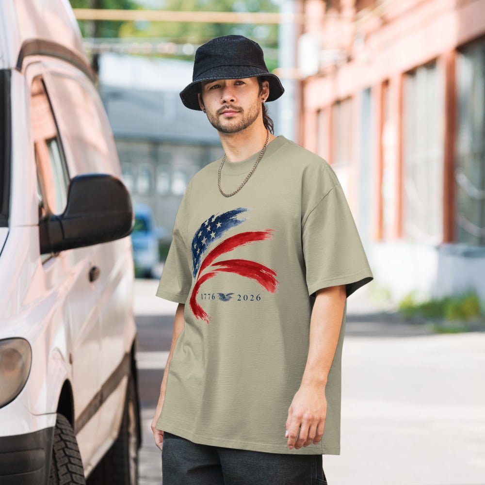 250th Anniversary of America - Unisex Oversized faded t-shirt - Elora Moda