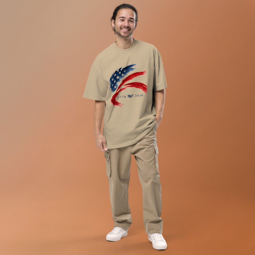 250th Anniversary of America - Unisex Oversized faded t-shirt - Elora Moda