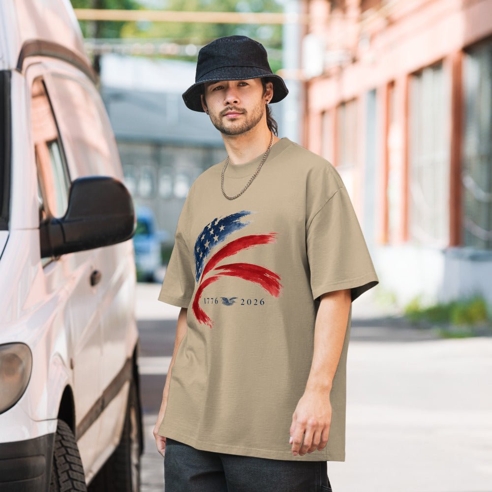 250th Anniversary of America - Unisex Oversized faded t-shirt - Elora Moda