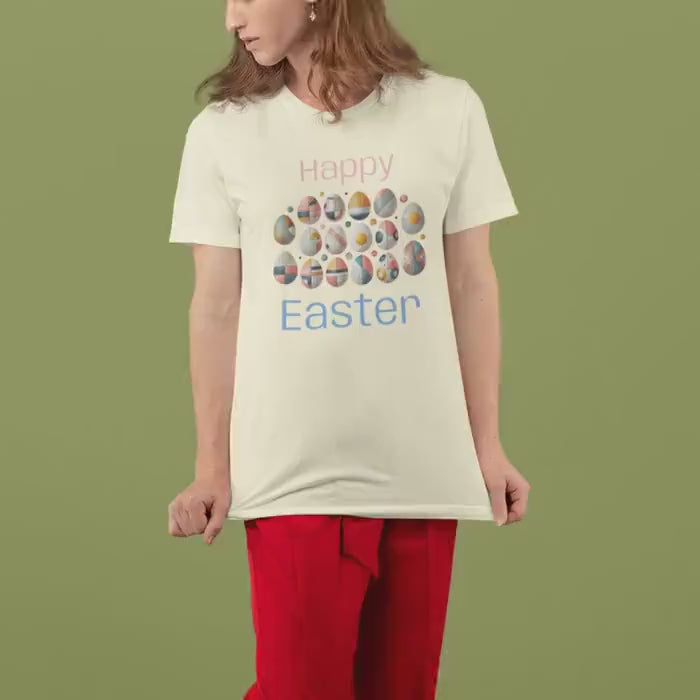 Load video: Abstract Easter Tee - Cute Spring Apparel, Trendy Graphic T-Shirt, Relaxed Fit, Perfect 2025 Spring Gifts &amp; Easter Outfits