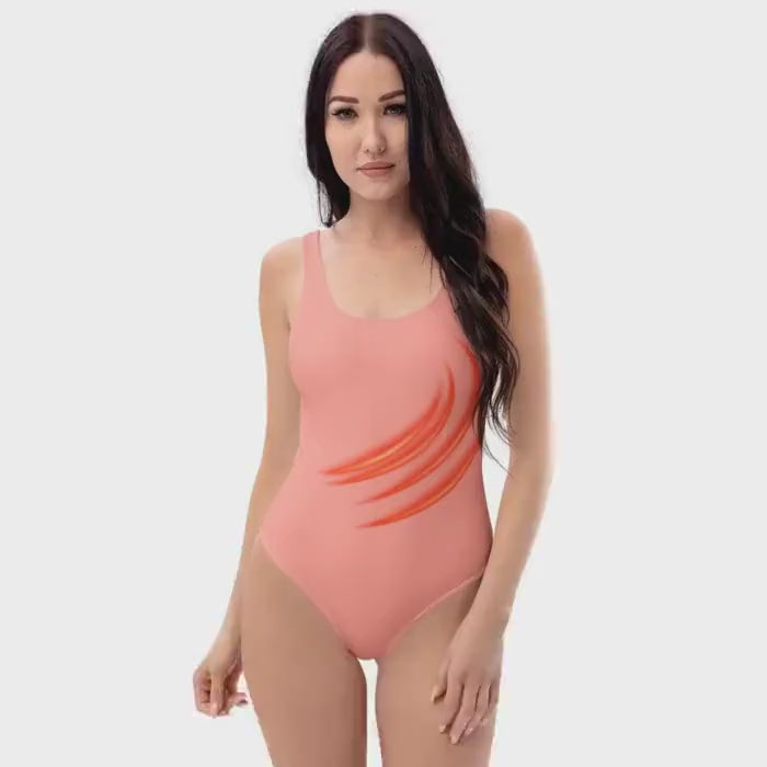 Load video: Strawberry One-Piece Swimwear - Cute Summer Swimwear, Retro Bathing Suit for Women, Beach &amp; Pool Ready