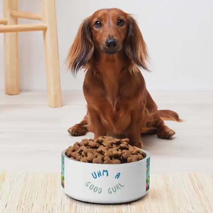 Load video: Easter Pet Bowl for Her | Dog or Cat Food Dish | Cute Spring Design | Perfect Gift for Pet Lovers &amp; Easter Celebrations